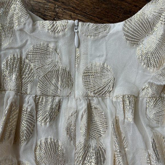 Carrement Beau Girl’s Ivory & Gold Silk Blouse - Picture 5 of 8